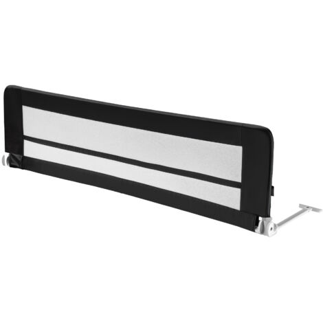 Sponda Letto Sicurezza Bambini VidaXL, Grigio Scuro, 190x25 Cm, In Tessuto E Metallo, Regolabile!