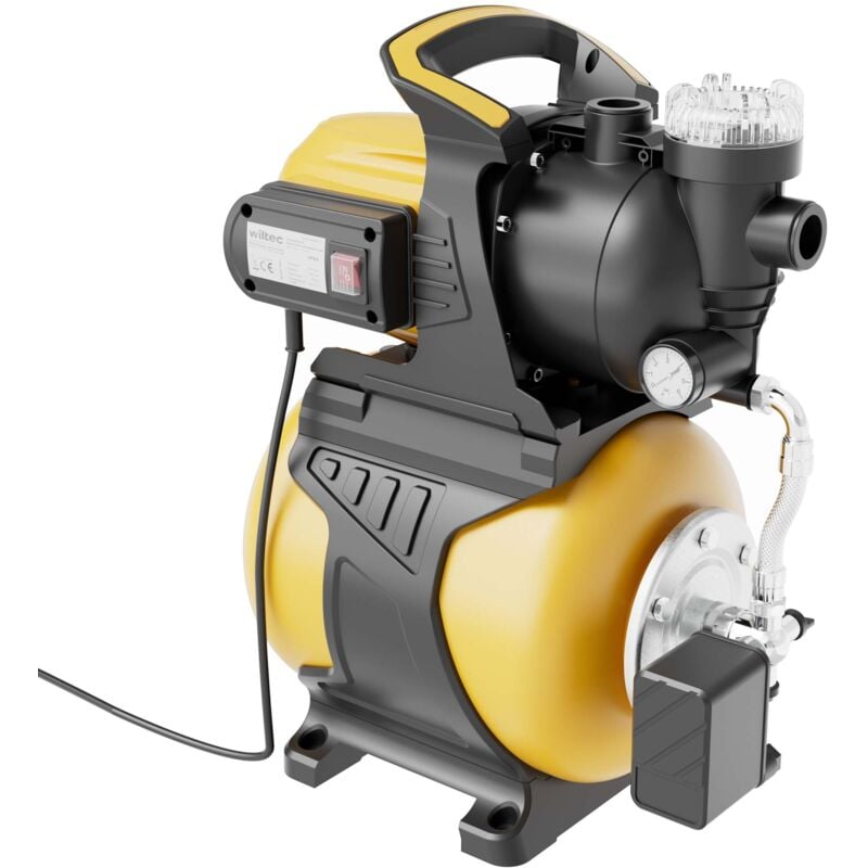 Station d'eau domestique 1000 w – Débit max 3500 l/h – Refoulement h 44 m, p 8 m – 2850 tr/min – réservoir en fer de 19 l – Arrosage, irrigation,