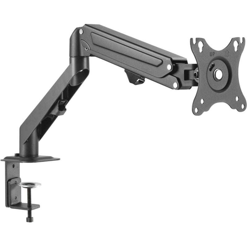 Support d'écran 17-27 Pouces 2 à 6,5 kg 1x Ordinateur Ressort à gaz Fixation de table vesa 75x75/100x100 Bras Articulé Porte-Ordi Inclinaison et