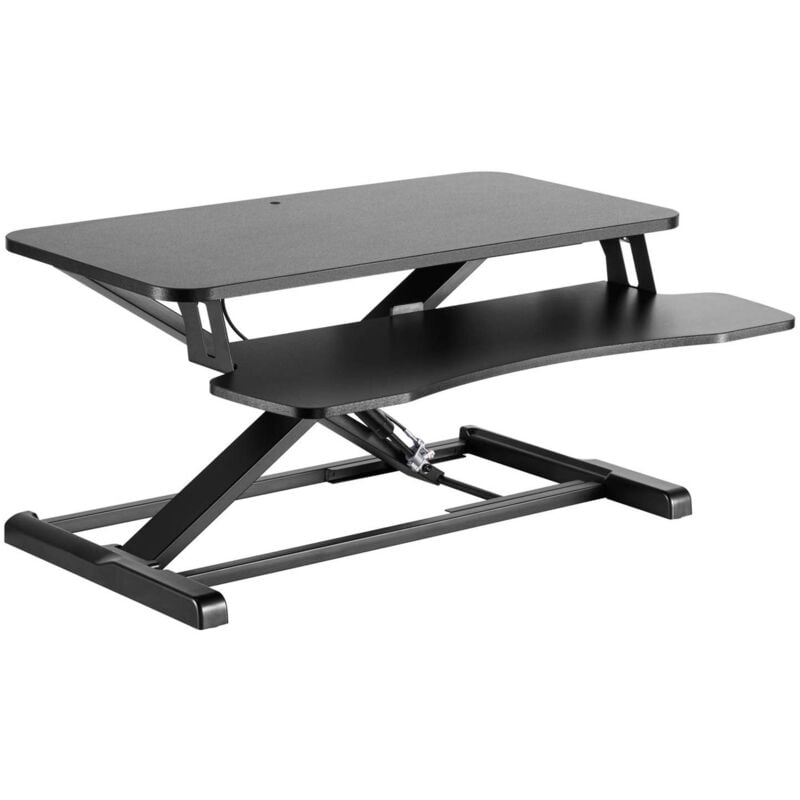 Wiltec - Support pc Assis Debout 80x40cm Réglable Hauteur ergonomique Ordinateur portable Écran Bureau Poste de travail flexible