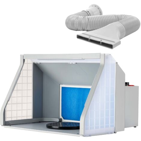 Wiltec Système d'aspiration Airbrush – 9 m³/min – avec Éclairage LED et Ventilation – contrôle par Boutons rotatifs – Cabine à double ventilateur réglable
