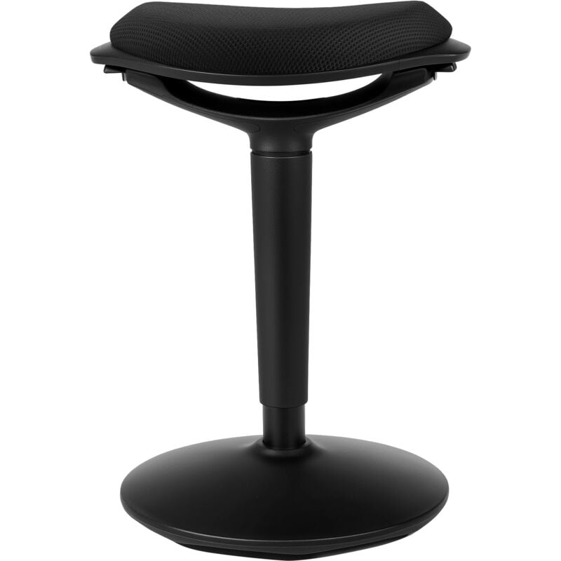 Wiltec - Tabouret ergonomique assis debout – 42 x 34 x 55-70 cm – Capacité max. 100 kg – Couleur noire – avec Ressort à gaz – Fauteuil de bureau,