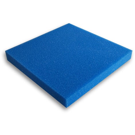 Wiltec Tapis japonais filtrant - 50 x 50 x 5 cm / 20 ppi - moyen - Filtre de Bassin et d'Aquarium pour Filtration Eau HMF - couleur Bleue