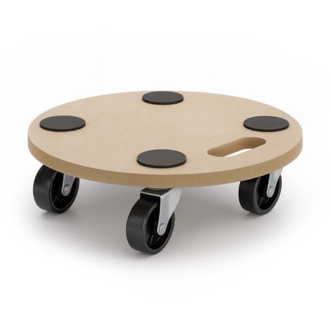 Wiltec Transportroller 250 kg 380 mm, rund, MDF Möbelroller, Rollbrett mit 4 Lenkrollen, Möbelhund als Umzugshilfe