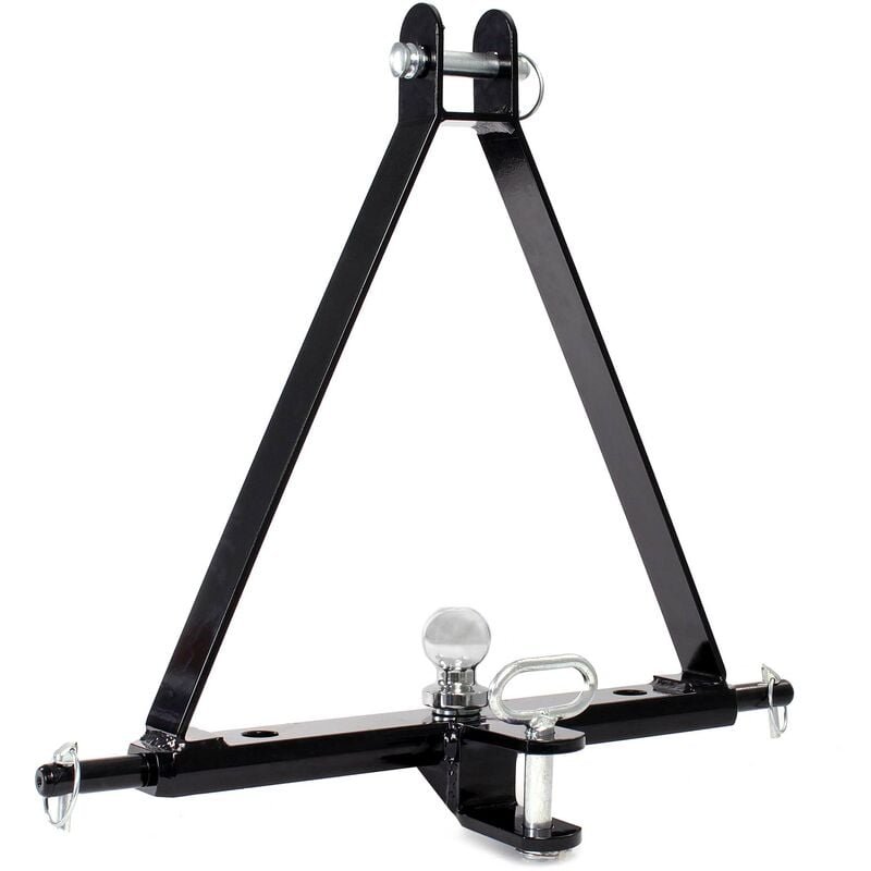 Wiltec Triangle d’attelage 610 mm Barre Remorquage Agricole Rail triangulaire Cat. 1 Anti-rotation