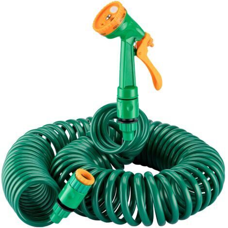 Wiltec Tubo a spirale da giardino e terrazzo 15 m per irrigazione piante e fiori