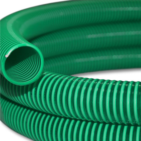 Wiltec Tubo spiralato per aspirazione, verde, da 5 m Ø 32mm (1 1/4"), per pompe - Made in Europe