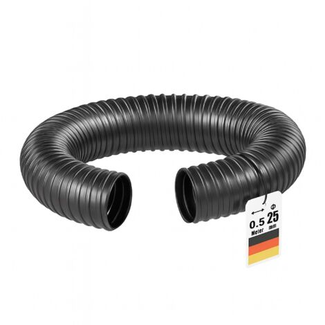 Wiltec – Tuyau d'aspiration souple 0,5 m – Ø 25 mm (1') – PVC renforcé pour drainage et évacuation – Usage sans pression