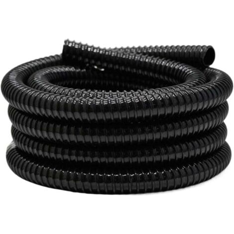 Wiltec Tuyau d'aspiration noir - 5 m / Ø 25 mm (1") / 180 g/m - avec Spirale de renforcem