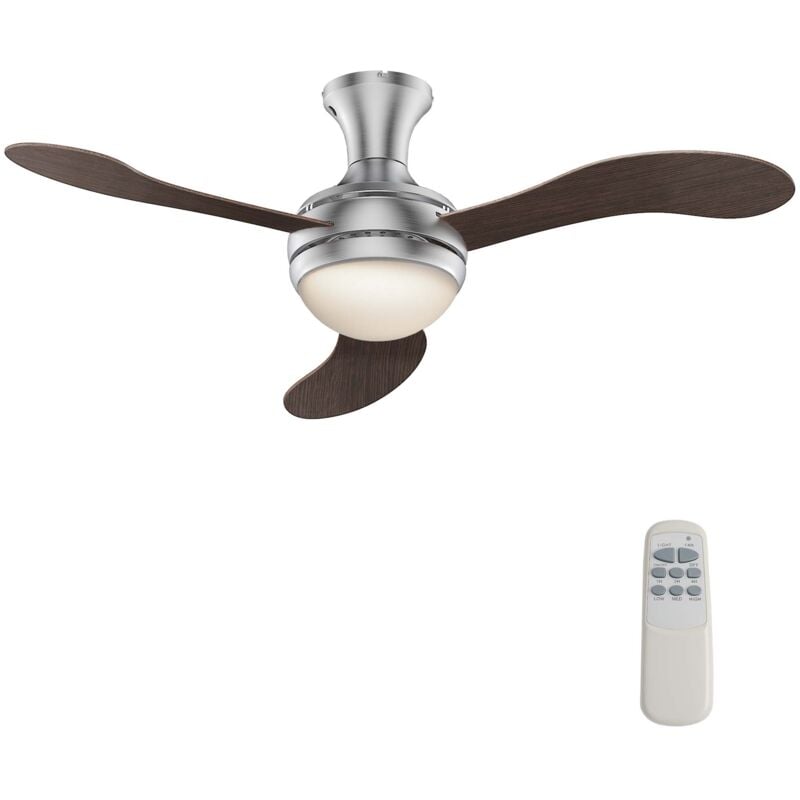 Wiltec - Ventilateur de plafond silencieux 55 w, ø 130 cm, max. 18 m², 3 pales, plafonnier intégré, brasseur d'air avec lampe lustre luminaire