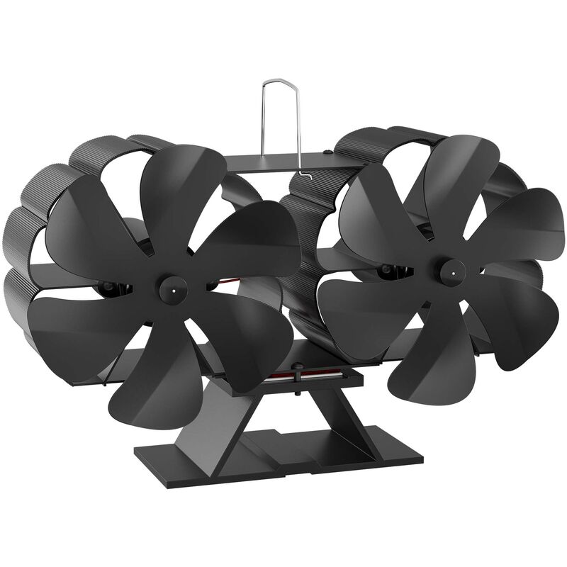 Wiltec - Ventilateur de poêle à bois – 12 Pales – 1100 tr/min – 60-350 °c – Autoalimentation thermique par Chaleur Sans courant – Distribution