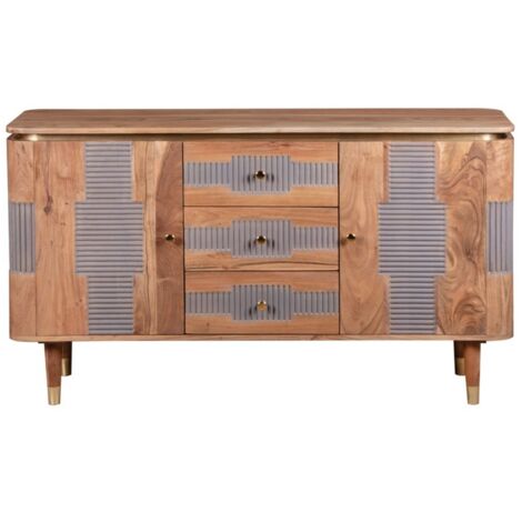 Wilton 2 Doors 3 Drawers Sideboard - Acacia Wood - L40 x W140 x H80 cm