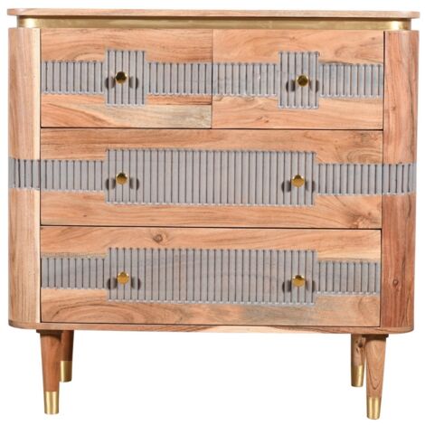 Wilton 4 Drawers Chest - Acacia Wood - L40 x W90 x H90 cm