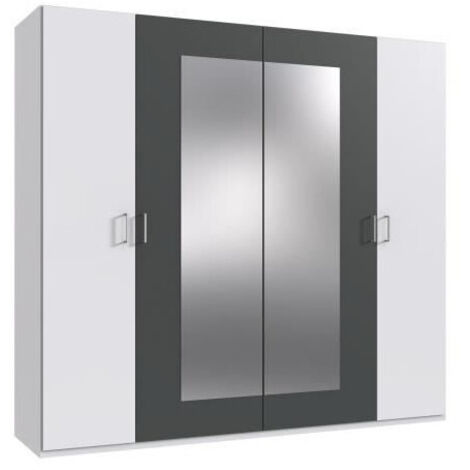 wimex RHODES armoire blanche et graphite 225 cm