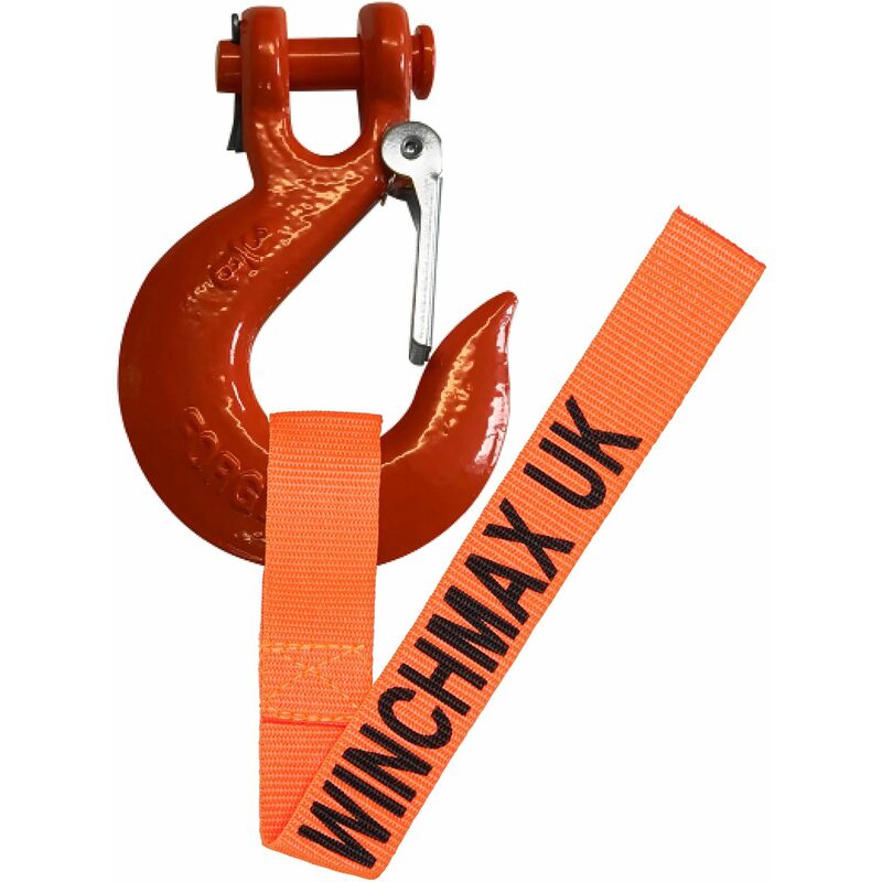 Winchmax - Winch Hook 3/8 Inch Clevis Forged G70, Orange. Suitable for Winches up to 14,000lb