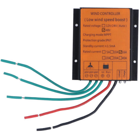 Wind Charge Controller 48V 600W MPPT Low Voltage Charging IP67 Protection Step Up Wind Energy Controllers 16A