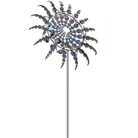 Wind Spinner ZENITH Solar Mouvement Double avec Mise Solaire Métal Finition Polychrome Kit de Jardinage