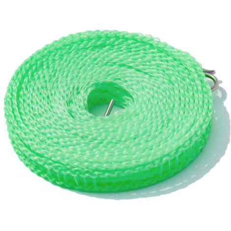 Windbeständige Wäscheleine, 8 Meter, einfache Montage ohne Bohren, für den Innen- und Außenbereich geeignet, aus strapazierfähigem Nylonmaterial.