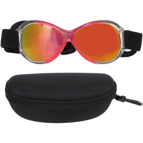 Winddichte Hundebrille, verstellbare Hundesonnenbrille mit verstellbarem Riemen – Pink