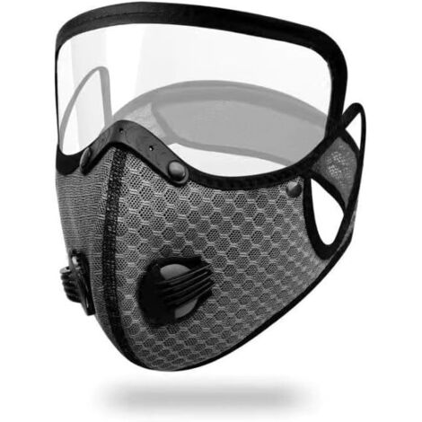 Winddichte und UV-schützende Motorradmaske und -brille mit herausnehmbaren Gläsern, Aktivkohlefilter, Schutzmasken für Radfahrer
