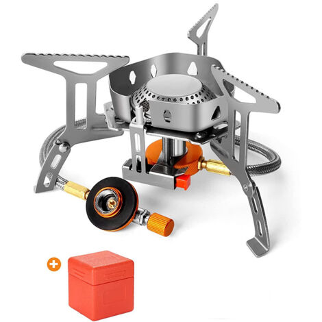 Winddichter Outdoor-Kocher, 3500 W geteilter tragbarer Gaskocher, leichterer elektronischer Kocher, ultraleichter faltbarer Outdoor-Kocher, geeignet für Camping/Wandern/Picknick