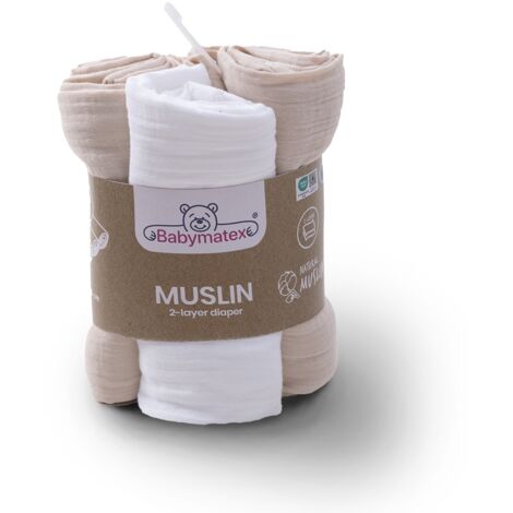Windel 70x80 MUSLIN, 3 Stück Farbe 15 Beige