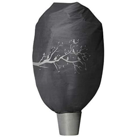 Windhager Deko-Haube Protect XXL 1,4 x 2 m, grau mit Vogelmotiv Wintervlies