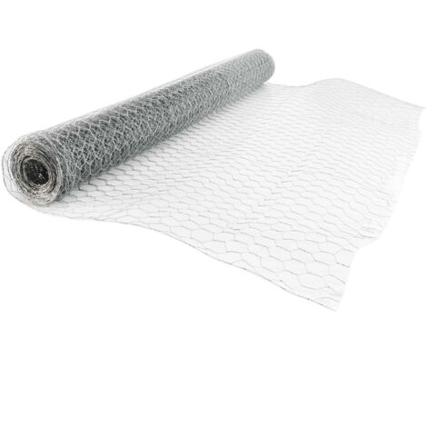 Windhager Recinzione Metallica zincata per Piccoli Animali, per lepri e polli, Copertura per grondaia, Larghezza Maglie 25 mm, 10 x 0,5 m x 0,7 mm