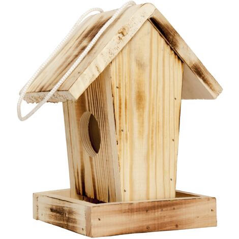 Casetta Per Uccelli Con Supporto In Legno, Mangiatoia Per Uccelli Selvatici, Altezza 124 Cm - Per Giardino, Balcone, Alimentazione Invernale