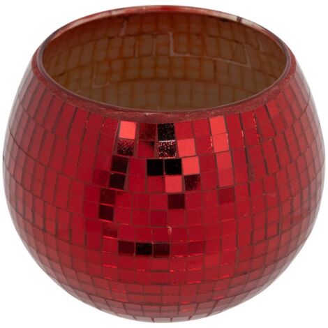 Windlicht Discokugel D.10cm Glas sortiert -