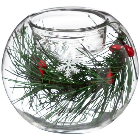 Windlicht Kugel verziert Glas -