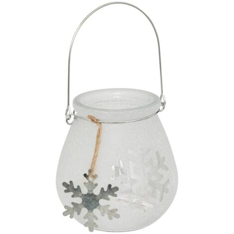 Windlicht Schnee-Laterne 10cm - Flocke