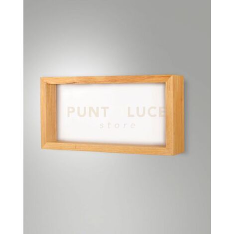 WINDOW  APPLIQUE QUERCIA L.60,5CM IN METALLO LEGNO E METACRILATO A LED 3000K - 35W - 3450 lm