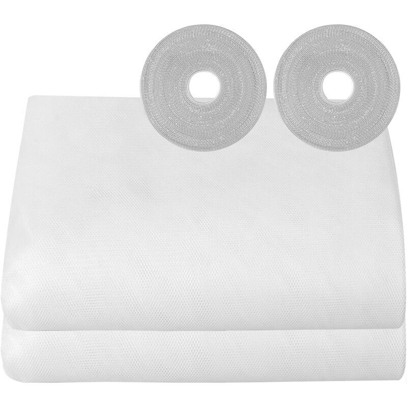 Window Mosquito Net 2 Packs 150x200cm Mosquito Net for Window Adjustable Adhesive Insect Screen Net (White).