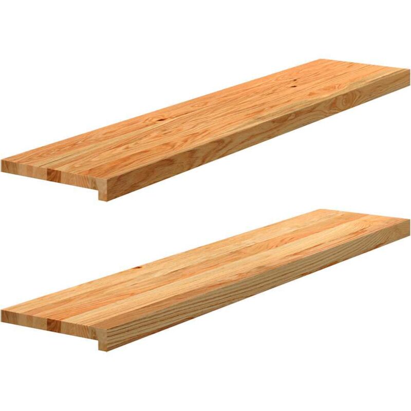 Vidaxl - Window Sills 2 Pcs Light Brown 120x25x2 Cm Solid Wood Oak