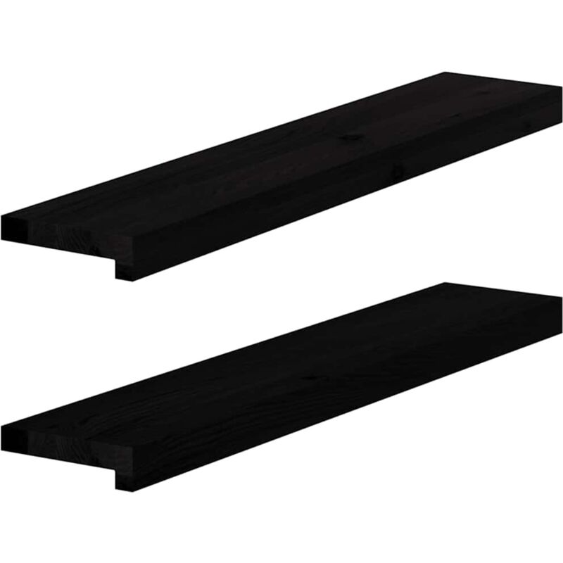 Vidaxl - Window Sills 2 Pcs Dark Brown 80x15x2 Cm Solid Wood Oak