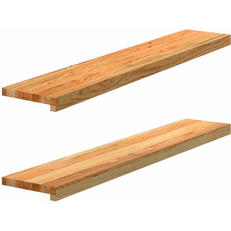 Vidaxl - Window Sills 2 Pcs Light Brown 110x20x2 Cm Solid Wood Oak