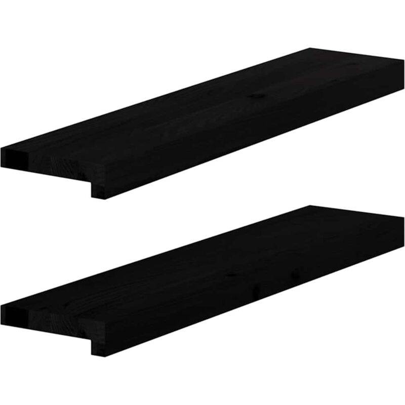 Vidaxl - Window Sills 2 Pcs Dark Brown 70x15x2 Cm Solid Wood Oak
