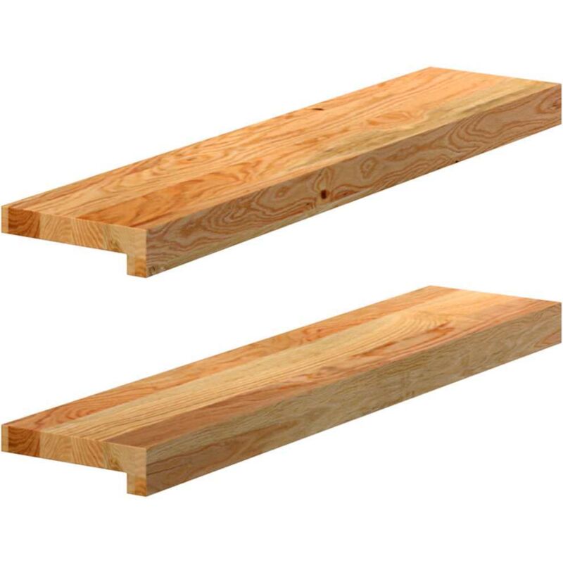 Window Sills 2 Pcs Light Brown 70x15x2 Cm Solid Wood Oak Vidaxl