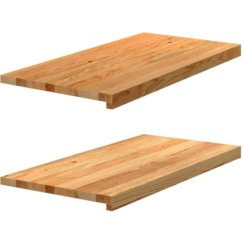 Vidaxl - Window Sills 2 Pcs Light Brown 80x40x2 Cm Solid Wood Oak