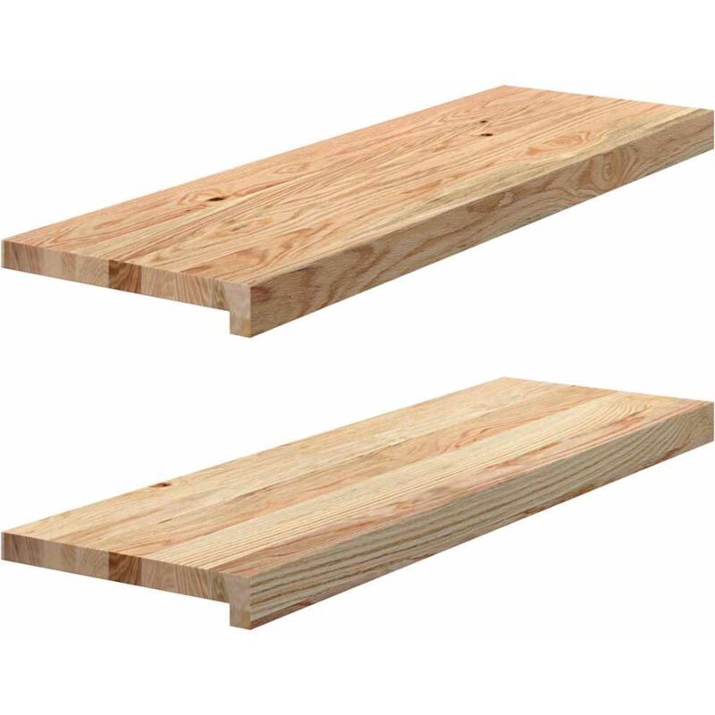 Vidaxl - Window Sills 2 Pcs Untreated 80x30x2 Cm Solid Wood Oak