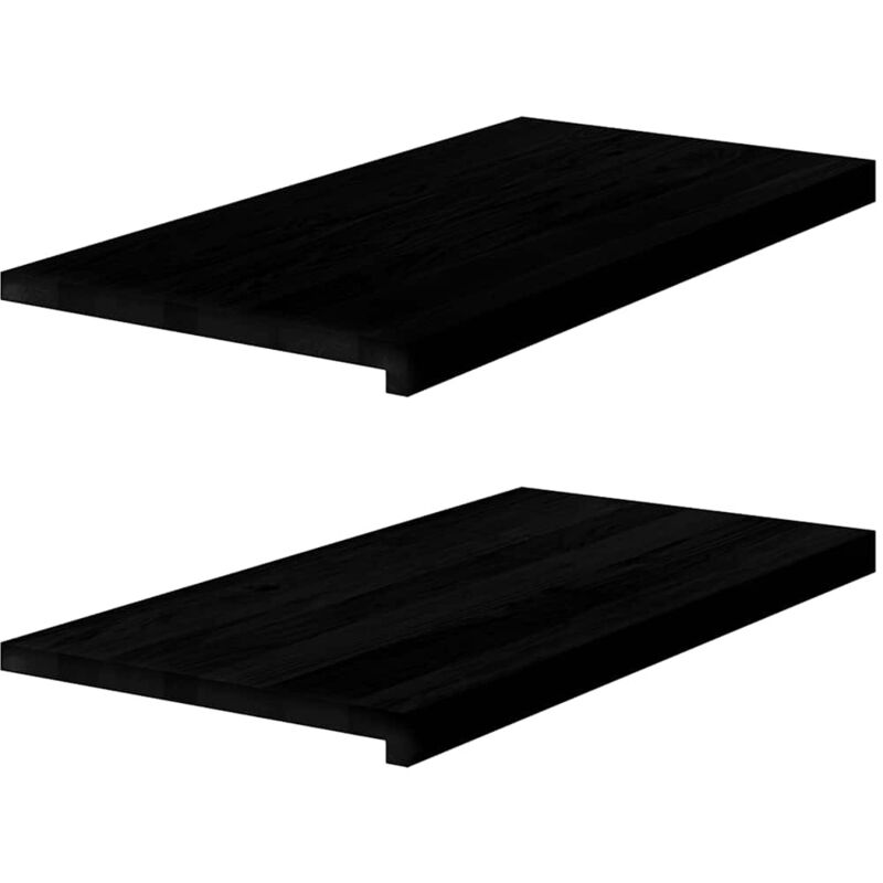 Vidaxl - Window Sills 2 Pcs Dark Brown 80x40x2 Cm Solid Wood Oak