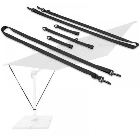 Windproof Parasol Set: Adjustable, Wind-Resistant Polyester Belts, Sturdy Metal Hooks