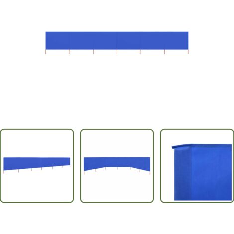 Windschutzgewebe -  6-teiliges Windschutzgewebe 800 x 80 cm Azurblau