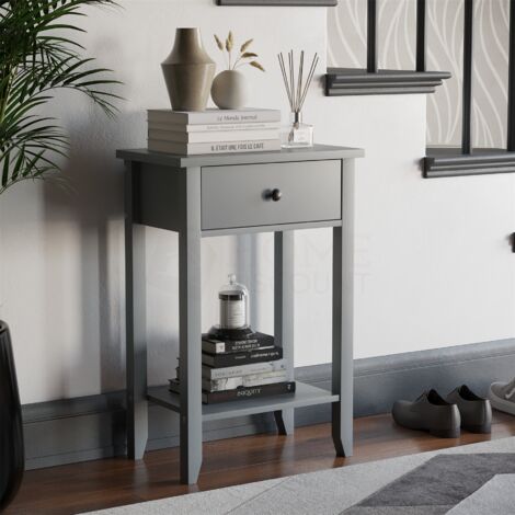 Windsor 1 Drawer Console Table With Shelf MDF Side End Hallway Table, Grey