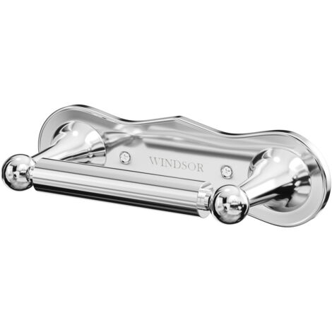 Windsor 1930 Traditional Polished Chrome Wall Mounted Double Post Toilet Roll Holder