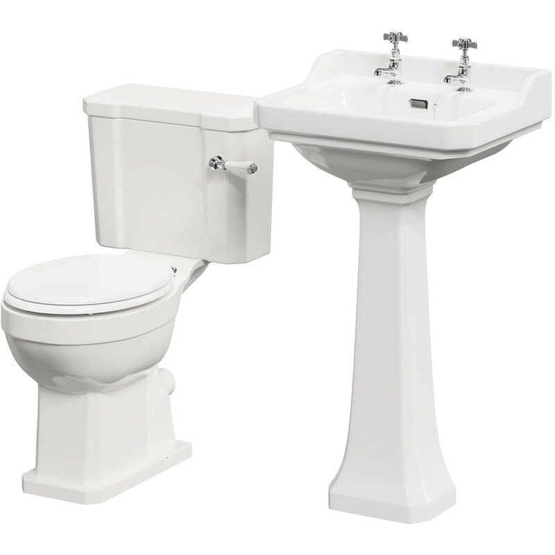 Windsor Traditional 560mm Full Pedestal Basin and Toilet Suite