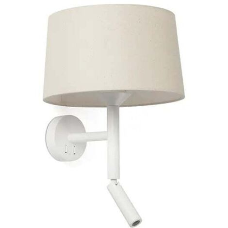 WINDSOR aplique de pared con lector blanco/lino 20224-150
