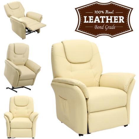 WINDSOR ELECTRIC RISE RECLINER REAL LEATHER ARMCHAIR - different colors available