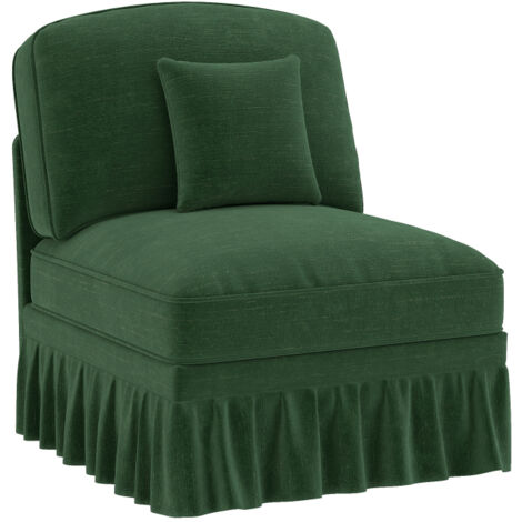 Windsor-Sofa ohne Armlehne Chenille mit 1 Kissen - Grün